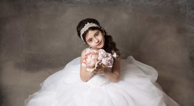kid in wedding dress